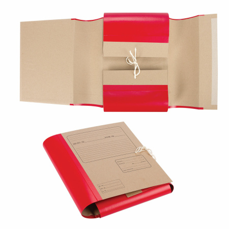 Папка для бумаг архивная А4 (225х310 мм), 120 мм, 4 завязки, крафт, корешок - бумвинил, 123204 - Папки картонные с завязками