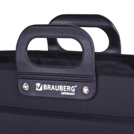 Папка-портфель пластиковая BRAUBERG "ПРЕМЬЕР" А4 (390х315х120 мм) 3 отделения, фактура "бисер", черная, 223082 - Портфели пластиковые