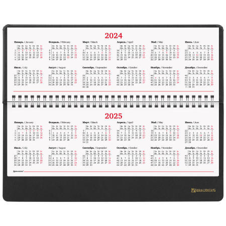 Планинг датированный 2024 305х140 мм, BRAUBERG "Select", балакрон, черный, 114816 - Планинги