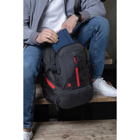 Рюкзак GERMANIUM "S-03" универсальный, с отделением для ноутбука, увеличенный объем, черный, 46х32х26 см, 226949 - Рюкзаки с отделением для ноутбука