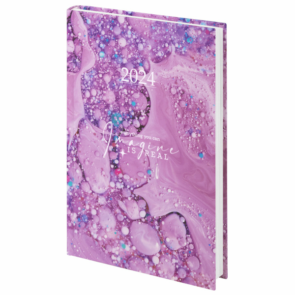 Ежедневник датированный 2024 145х215 мм, А5, STAFF, ламинированная обложка, "Imagination", 115141 - Ежедневники с твердой обложкой