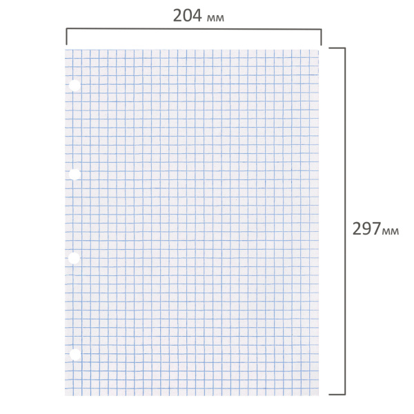 Сменный блок к тетради на кольцах БОЛЬШОГО ФОРМАТА А4, 120 л., BRAUBERG, Белый, 404518 - Тетради на кольцах и сменные блоки к ним
