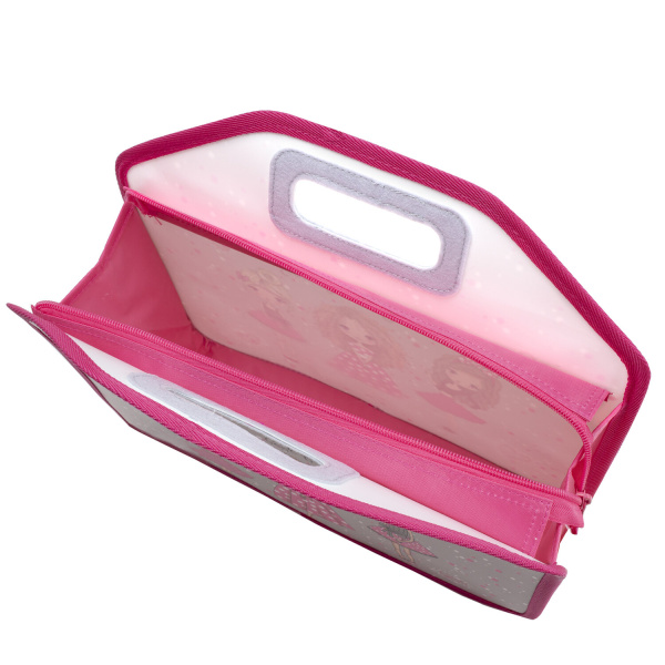 Папка-сумка ЮНЛАНДИЯ, 1 отделение, фетровые ручки, 34х30х11 см, "Girls", 271631 - Папки-сумки с ручками