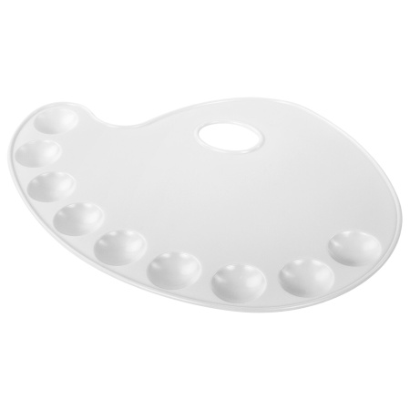 Палитра художественная пластиковая овальная 28х21 см, 9 ячеек, BRAUBERG ART DEBUT, 192229 - Инструменты для художественно-живописных работ