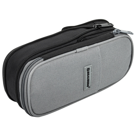 Пенал-трансформер BRAUBERG, полиэстер, 22х10х3 см, "Charcoal gray", 271561 - Пеналы мягкие