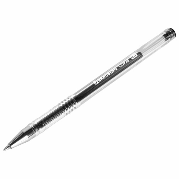 Ручка гелевая РОССИЯ "СОЮЗ", ЧЕРНАЯ, корпус прозрачный, 0,7 мм, линия письма 0,35 мм, BRAUBERG, 143963 - Ручки гелевые неавтоматические