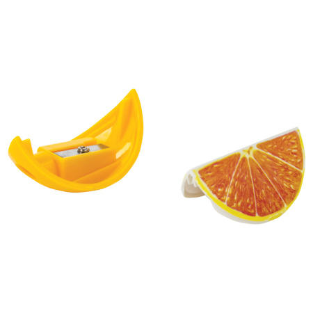 Точилка ПИФАГОР "Фрукты", с контейнером, пластиковая, ассорти, 228702 - Точилки ручные