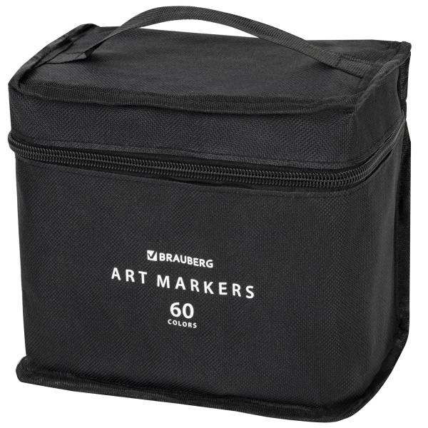 Маркеры для скетчинга двусторонние, НАБОР 60 шт., текстильный чехол, BRAUBERG, 152232 - Скетчмаркеры в наборах