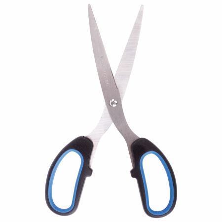 Ножницы BRAUBERG "Classic+", 205 мм, черно-синие, классической формы, резиновые вставки, 236449 - Ножницы универсальные