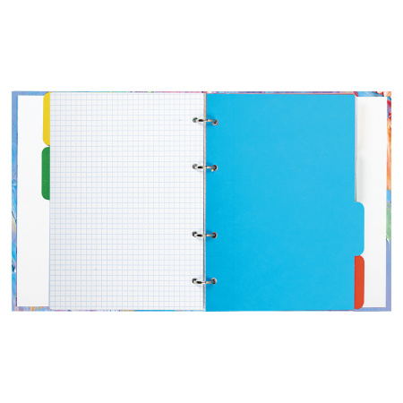 Тетрадь на кольцах А5 (175х215 мм), 120 листов, твердый картон, клетка, с разделителями, BRAUBERG, Blur, 404087 - Тетради на кольцах и сменные блоки к ним