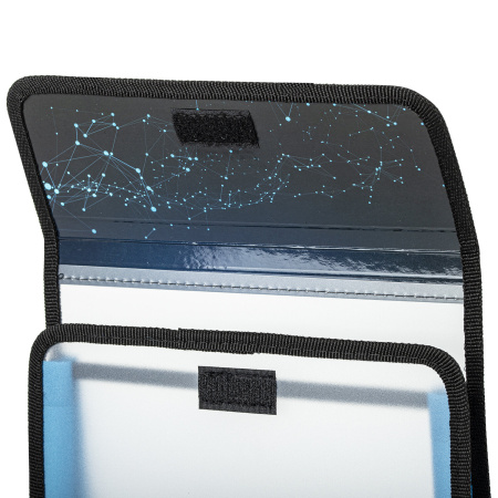 Папка для тетрадей ЮНЛАНДИЯ А5, пластик, 2 отделения, клапан на липучке, "Digital Ball", 271491 - Папки для тетрадей и уроков труда