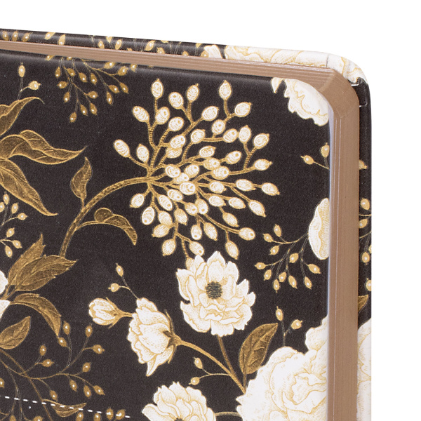 Ежедневник учителя специализированный А5 (215х145 мм) BRAUBERG, 144 л., кожзам, "Цветы на черном", 112707 - Ежедневники с твердой обложкой