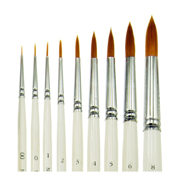 Кисть из синтетики "Невская палитра", круглая, короткая ручка, №3 - Кисти художественные из синтетического волоса