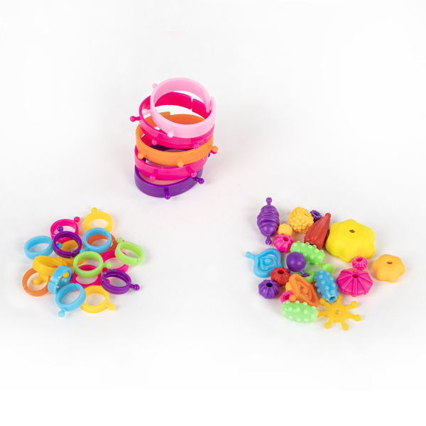 Конструктор POP-BEADS для творчества и игр, 550 бусин, браслеты, кольца, BRAUBERG KIDS, 664698 - Наборы для изготовления бижутерии