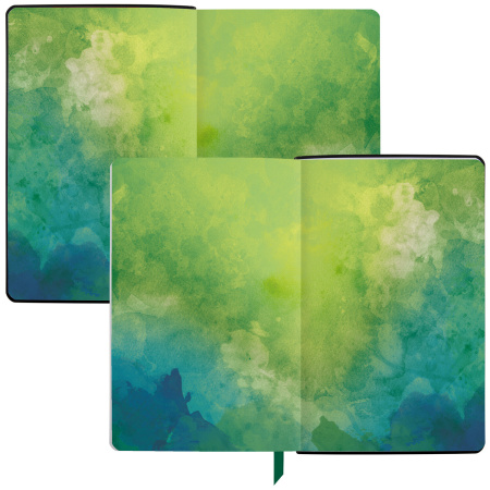 Ежедневник недатированный А5 (138х213 мм), BRAUBERG VISTA, под кожу, гибкий, фольга, 136 л., "Forest", 112029 - Ежедневники с покрытием "под кожу и ткань"