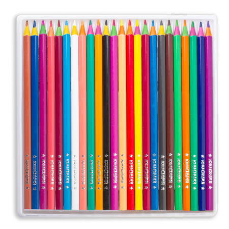 Карандаши цветные ЮНЛАНДИЯ "КАРНАВАЛ", 24 цвета, пластиковые, заточенные, трехгранный корпус, 181686 - Карандаши цветные