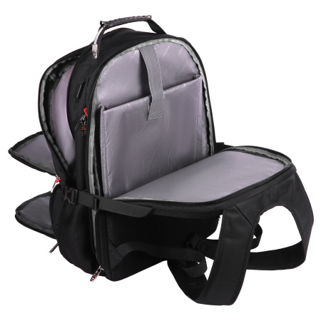 Рюкзак GERMANIUM UPGRADE Max, 3 отделения, отделение для ноутбука, USB-порт, UP-5, черный, 49х34х24 см, 271669 - Рюкзаки с отделением для ноутбука