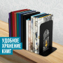 Держатель (ограничитель) подставка для книг BRAUBERG "Germanium Solid", КОМПЛЕКТ 2 штуки, металл, 237979 - Подставки для книг