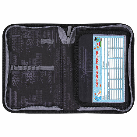 Пенал BRAUBERG, 1 отделение, 1 откидная планка, полиэстер, 21х14 см, "Night Car", 271522 - Пеналы каркасные