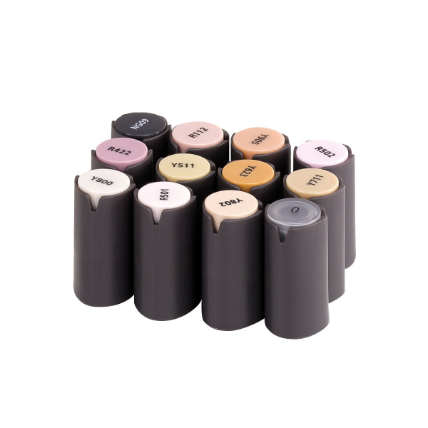 Маркеры для скетчинга двусторонние 1 мм - 6 мм BRAUBERG ART CLASSIC, НАБОР 12 шт., телесные тона, 151889 - Скетчмаркеры в наборах