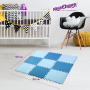 Коврик-пазл напольный 0,9х0,9 м, мягкий, синий, 9 элементов 30х30 см, толщина 1 см, ЮНЛАНДИЯ, 664662 - Игрушки развивающие
