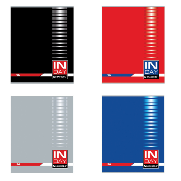 Тетрадь А5, 96 л., BRAUBERG, скоба, клетка, обложка картон, "INDAY", 1 шт, 400522