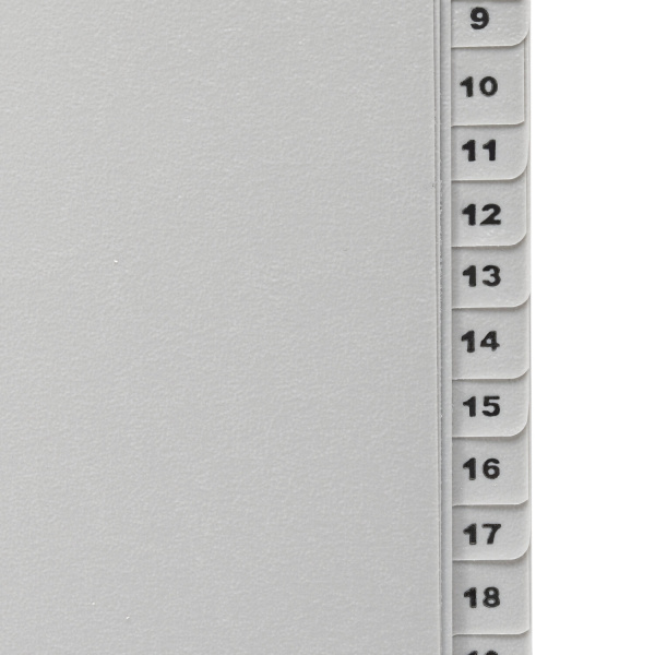 Разделитель пластиковый BRAUBERG, А4, 31 лист, цифровой 1-31, оглавление, серый, РОССИЯ, 225598 - Разделители