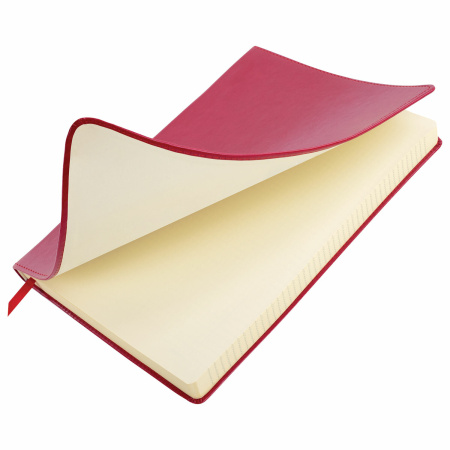 Блокнот БОЛЬШОЙ ФОРМАТ (200х252 мм) В5, BRAUBERG "Income", кожзам, 128 л., клетка, красный, 125205 - Бизнес-блокноты и бизнес-тетради