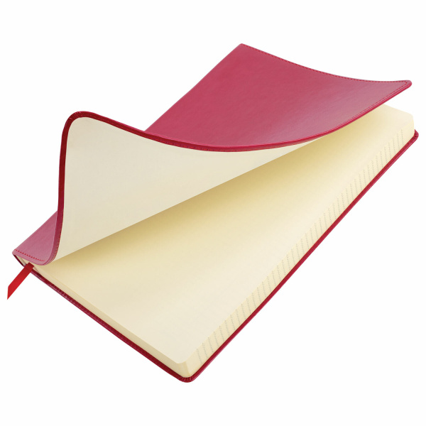 Блокнот БОЛЬШОЙ ФОРМАТ (200х252 мм) В5, BRAUBERG "Income", кожзам, 128 л., клетка, красный, 125205 - Бизнес-блокноты и бизнес-тетради