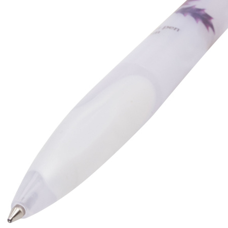 Ручка шариковая автоматическая с грипом BRAUBERG "Herb Time", СИНЯЯ, корпус ассорти, узел 0,7 мм, линия 0,35 мм, синяя, 141286 - Ручки шариковые автоматические