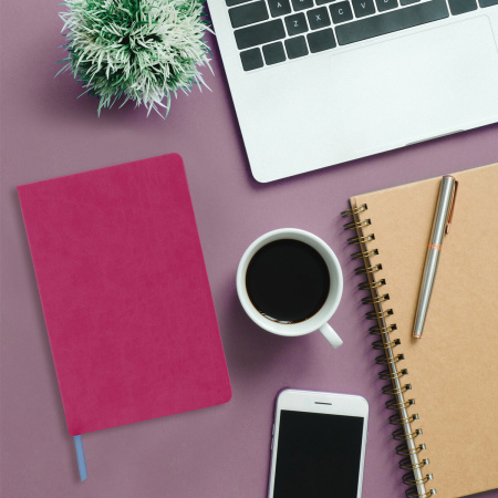 Блокнот-скетчбук А5 (148x218 мм), BRAUBERG "Metropolis Mix", под кожу, 80 л., без линовки, фуксия, 113321 - Бизнес-блокноты и бизнес-тетради