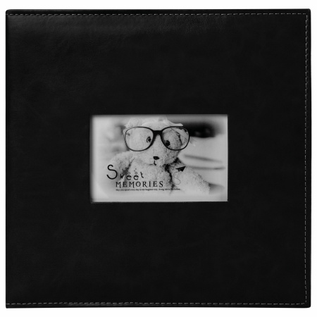 Фотоальбом BRAUBERG "Premium Black" 20 магнитных листов 30х32 см, под кожу, черный, 391186 - Фотоальбомы