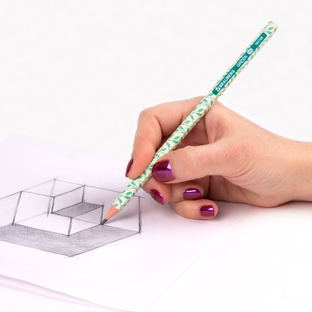 Карандаш чернографитный BRAUBERG "GREEN", 1 шт., HB, пластиковый, корпус ассорти, 181745 - Карандаши чернографитные