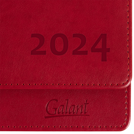 Планинг датированный 2024 305х140 мм, GALANT "Ritter", под кожу, красный, 114820 - Планинги