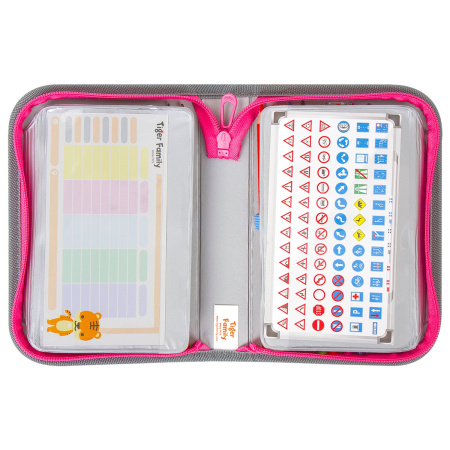 Пенал TIGER FAMILY с наполнением, 1 отделение, 2 откидные планки, 31 предмет, "Pink Lemonade", 20х14х4 см, 228950, TGRW-012C1 - Пеналы с наполнением