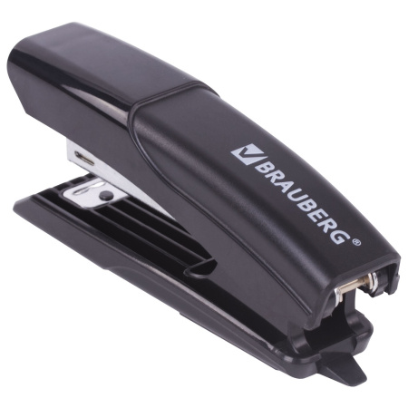 Степлер №10 BRAUBERG "Black Jack", до 18 листов, антистеплер, черный, 227763 - Степлеры настольные