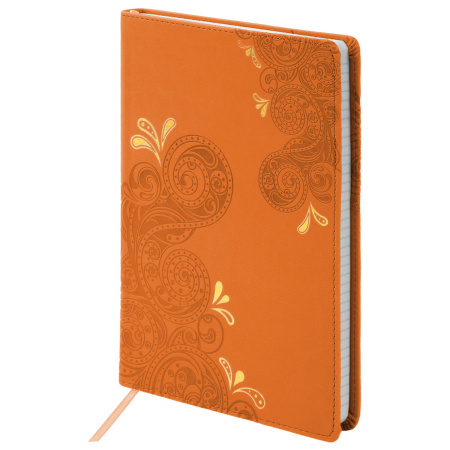 Блокнот А5 (148х218 мм), BRAUBERG "Orient", 128 л., кожзаменитель с тиснением, клетка, ассорти, 125236 - Бизнес-блокноты и бизнес-тетради