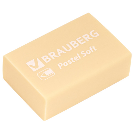 Ластики BRAUBERG "Pastel Soft" НАБОР 12 шт., размер ластика 31х20х10 мм, экологичный ПВХ, 229598 - Ластики классические