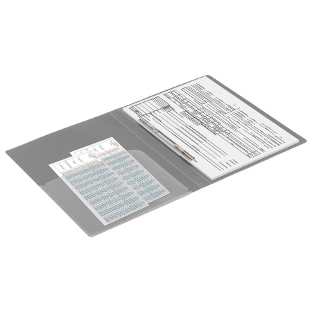 Папка с металлическим скоросшивателем и внутренним карманом BRAUBERG "Диагональ", серебристая, до 100 листов, 0,6 мм, 221353 - Папки с пружинным и пластиковым скоросшивателем