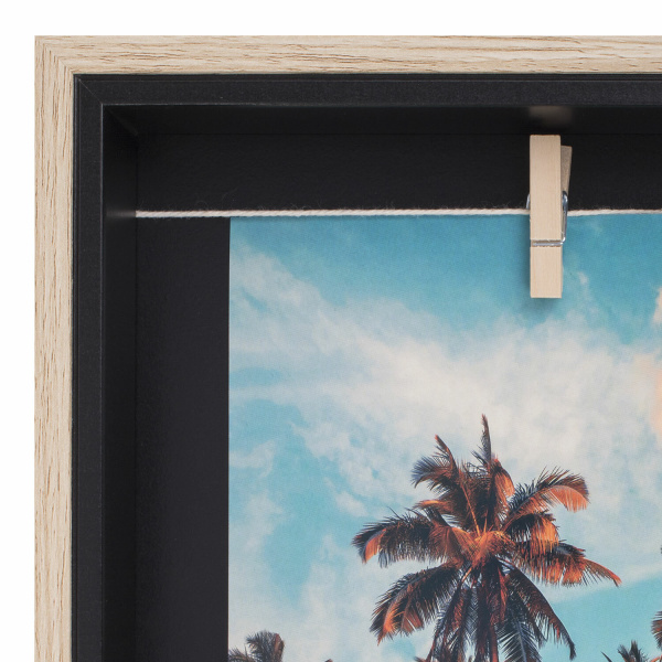 Рамка из МДФ BRAUBERG LOFT BLACK BOX, фото 13х18 см, с прищепкой, 20х25 см, 391290 - Рамки для дипломов, сертификатов, грамот, фотографий