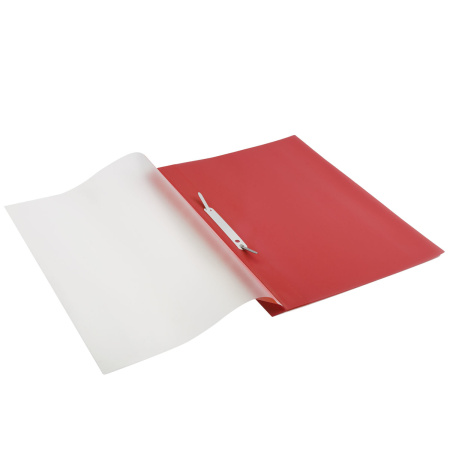 Скоросшиватель пластиковый с перфорацией BRAUBERG, А4, 140/180 мкм, красный, 226582 - Папки-скоросшиватели мягкие