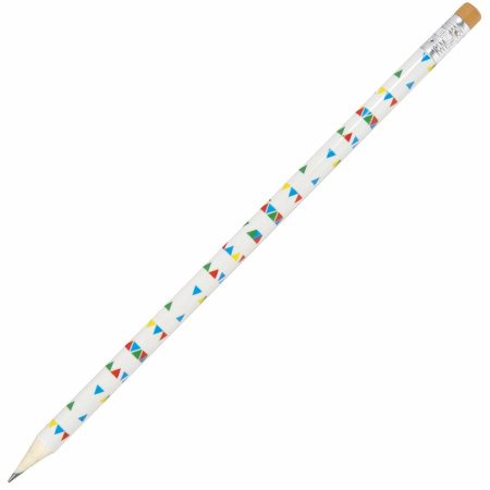 Карандаш чернографитный ПИФАГОР "ЭНИКИ-БЕНИКИ", 1 шт., HB, с ластиком, корпус ассорти, 181787 - Карандаши чернографитные