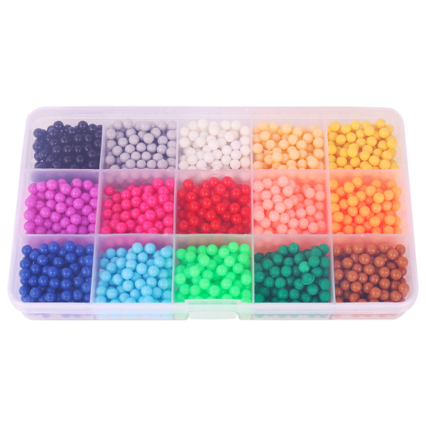 Запасные бусины для АКВАМОЗАИКИ с карточками-трафаретами 15 цветов 1500 штук, BRAUBERG KIDS, 664914 - Аквамозайка