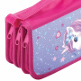 Пенал ПИФАГОР, 3 отделения, ламинированный картон, 19х11 см, "Dreamy unicorn", 270891 - Пеналы каркасные
