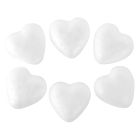 Пенопластовые заготовки для творчества "Сердечки", 6 шт., 50 мм, ОСТРОВ СОКРОВИЩ, 661359 - Заготовки и основы для творчества
