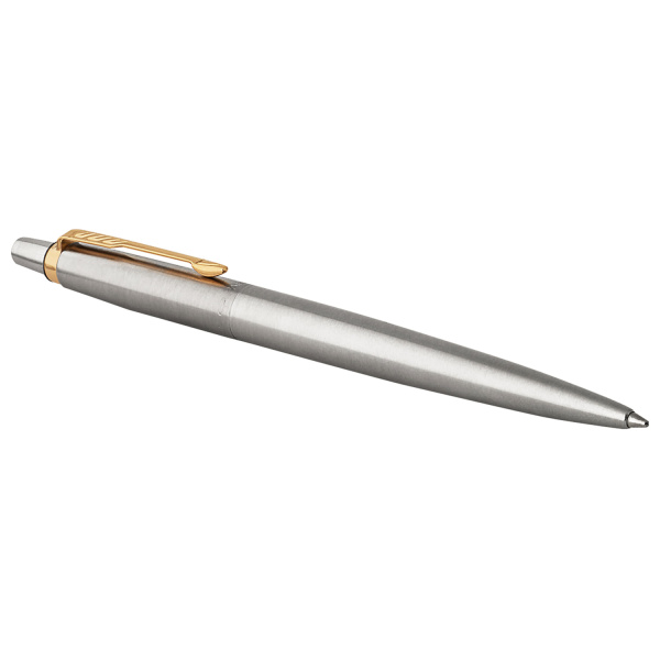 Ручка гелевая PARKER "Jotter Stainless Steel GT", корпус серебристый, позолоченные детали, черная, 2020647 - Ручки гелевые подарочные