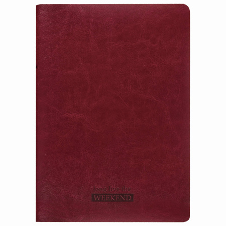 Тетрадь 60 л. в клетку обложка гладкий кожзам, сшивка, B5 (179х250мм), БОРДОВЫЙ, BRAUBERG VIVA, 403899 - Тетради более 60 листов