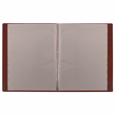 Папка 20 вкладышей BRAUBERG "Office", красная, 0,5 мм, 271325 - Папки с вкладышами (файлами)