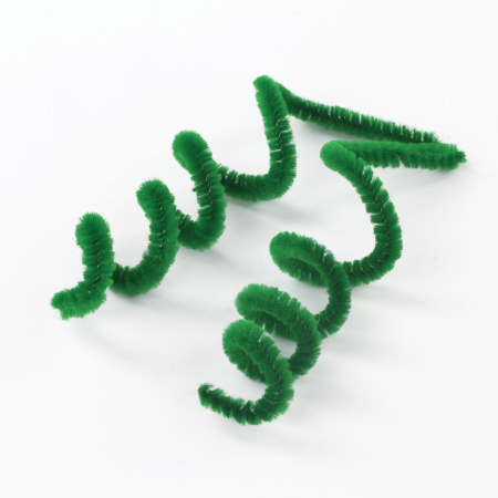Проволока синельная для творчества "Пушистая", зеленая, 30 шт., 0,6х30 см, ОСТРОВ СОКРОВИЩ, 661535 - Проволока синельная (пушистая)