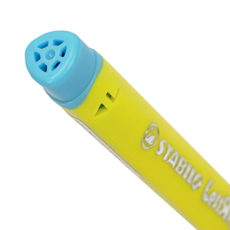Ручка шариковая с грипом STABILO "LeftRight", СИНЯЯ, для левшей, корпус желтый/голубой, 6318/8-10-41 - Ручки шариковые неавтоматические